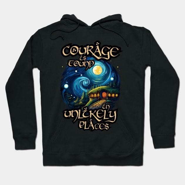 Courage is Found in Unlikely Places - Round Doors - Van Gogh Style - Fantasy Hoodie by Fenay-Designs